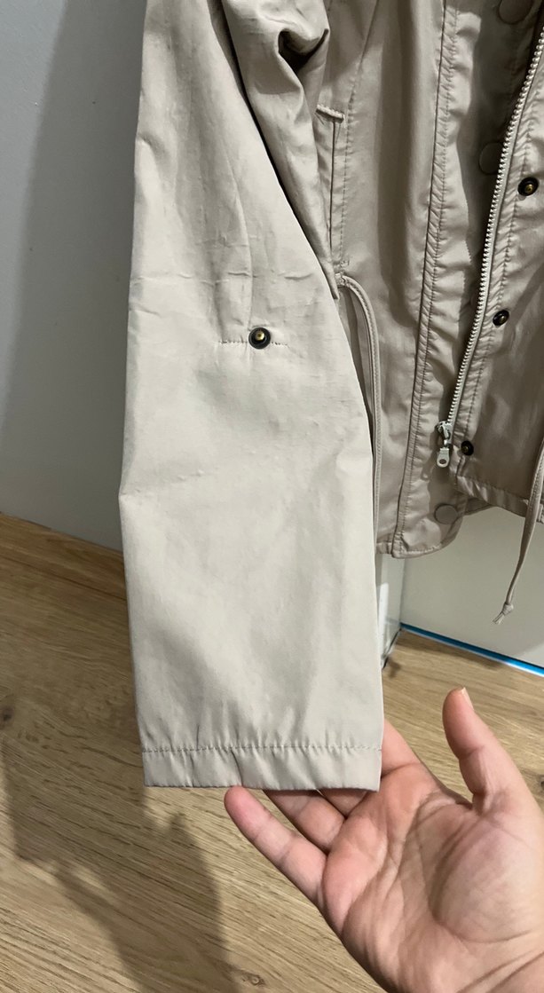 Düğmeli Bej Midi Kadın Ceket - Görsel 4