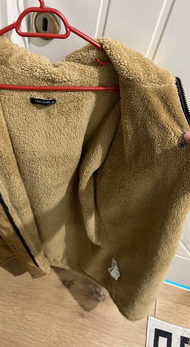 Kahverengi Rahat Kadın Kürklü mont - Görsel 3