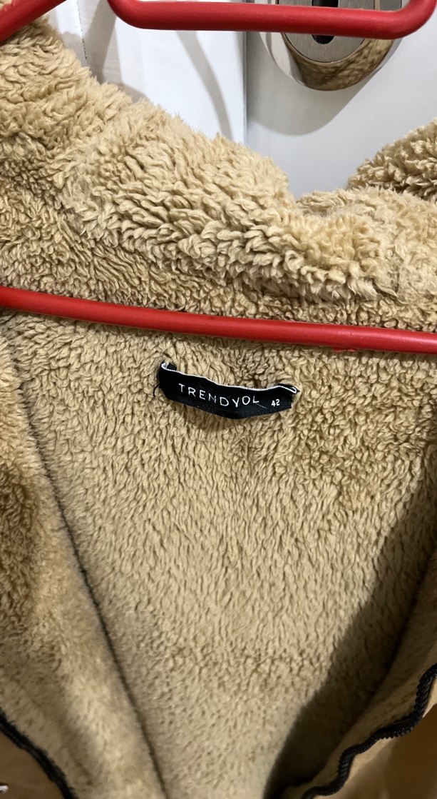 Kahverengi Rahat Kadın Kürklü mont - Görsel 2