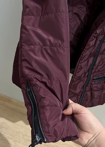 Bordo Kadın Fermuarlı mont - Görsel 4