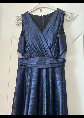 Abiyefon Lacivert  Uzun Abiye Elbise - Görsel 3