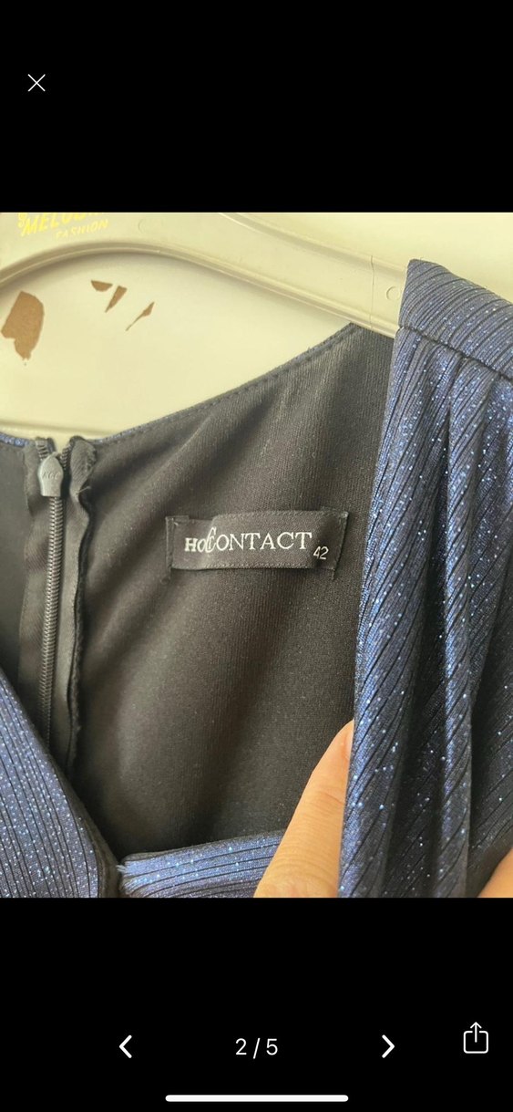 Abiyefon Lacivert  Uzun Abiye Elbise - Görsel 2