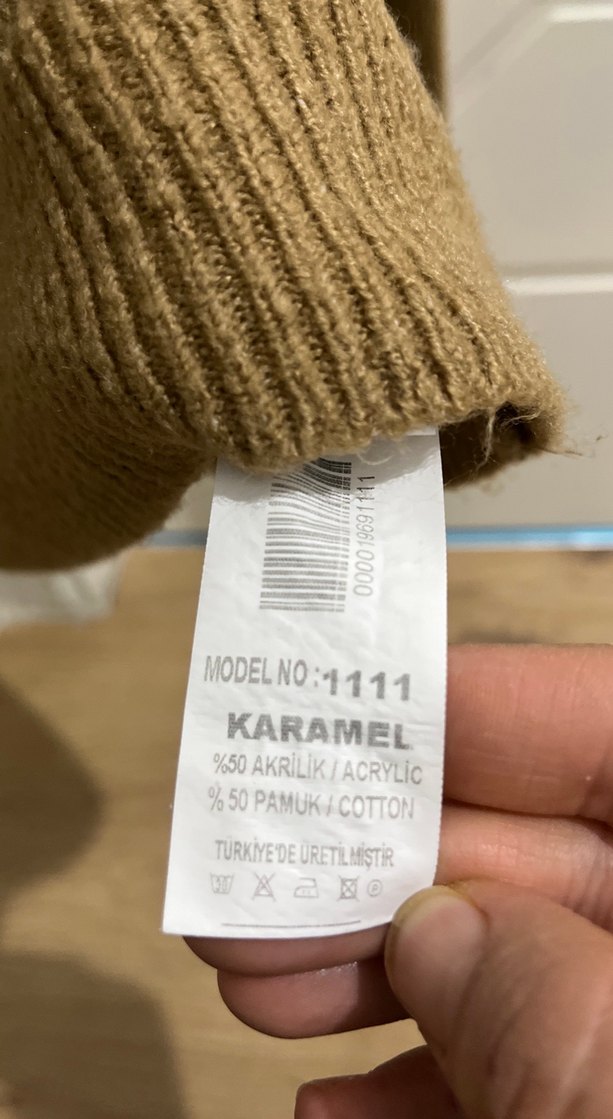 Kadın Kahverengi Yünlü Yarım Fermuarlı Kazak - Görsel 3