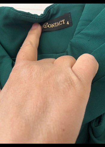 Yeşil Uzun Drapeli Kadın Abiye Elbise - Görsel 2