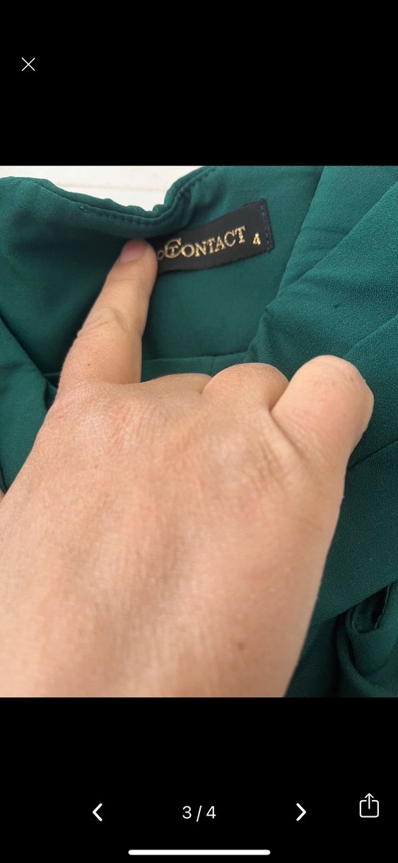 Yeşil Uzun Drapeli Kadın Abiye Elbise - Görsel 2