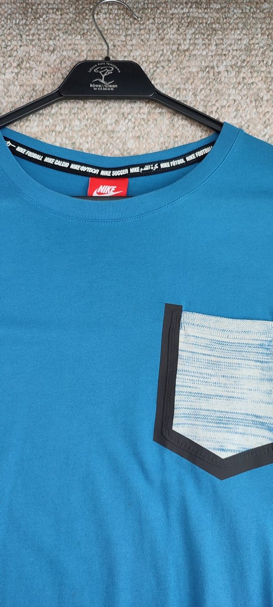 Nike Erkek Mavi Spor Logolu Tişört - Görsel 5