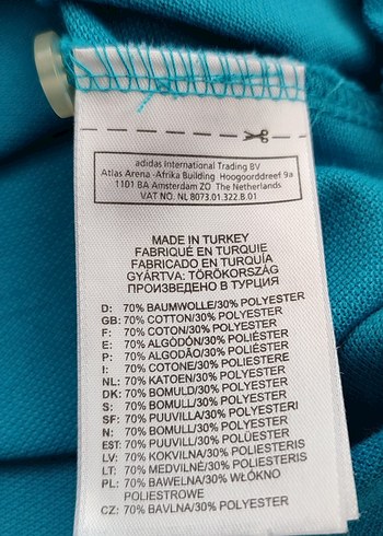 Adidas Mavi Düğmeli Polo Tişört - Görsel 3