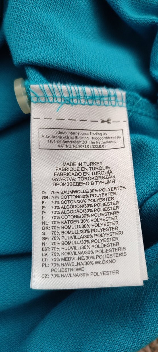 Adidas Mavi Düğmeli Polo Tişört - Görsel 3