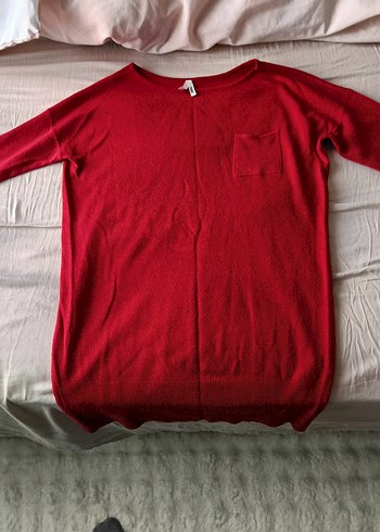 Kadın Kırmızı Uzun Kollu Salaş Sweatshirt