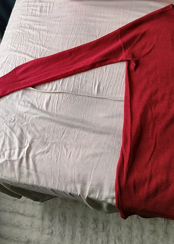 m Beden kırmızı Renk Kadın Kırmızı Uzun Kollu Salaş Sweatshirt