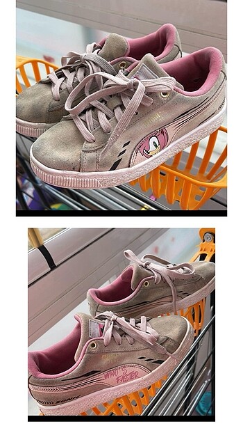 34 Beden pembe Renk Puma x SONIC Suede çocuk ayakkabı kız