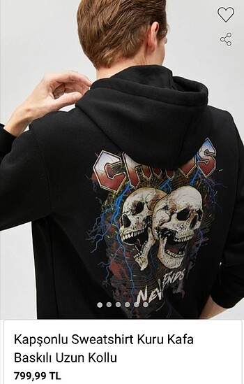 koton kuru kafalı sweatshirt
