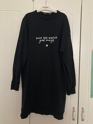 LC Waikiki siyah yazılı sweatshirt tunik lc waikiki modest
