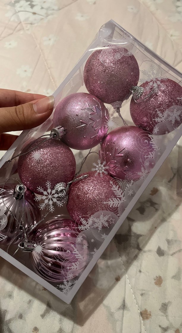 Pembe Yılbaşı Süsü Seti 8'li - Görsel 2