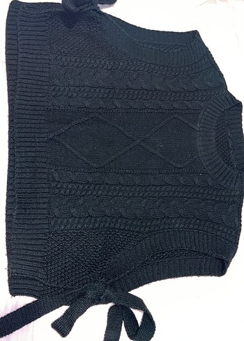 Siyah Örgü Boğazlı Kadın Süveter - Görsel 3