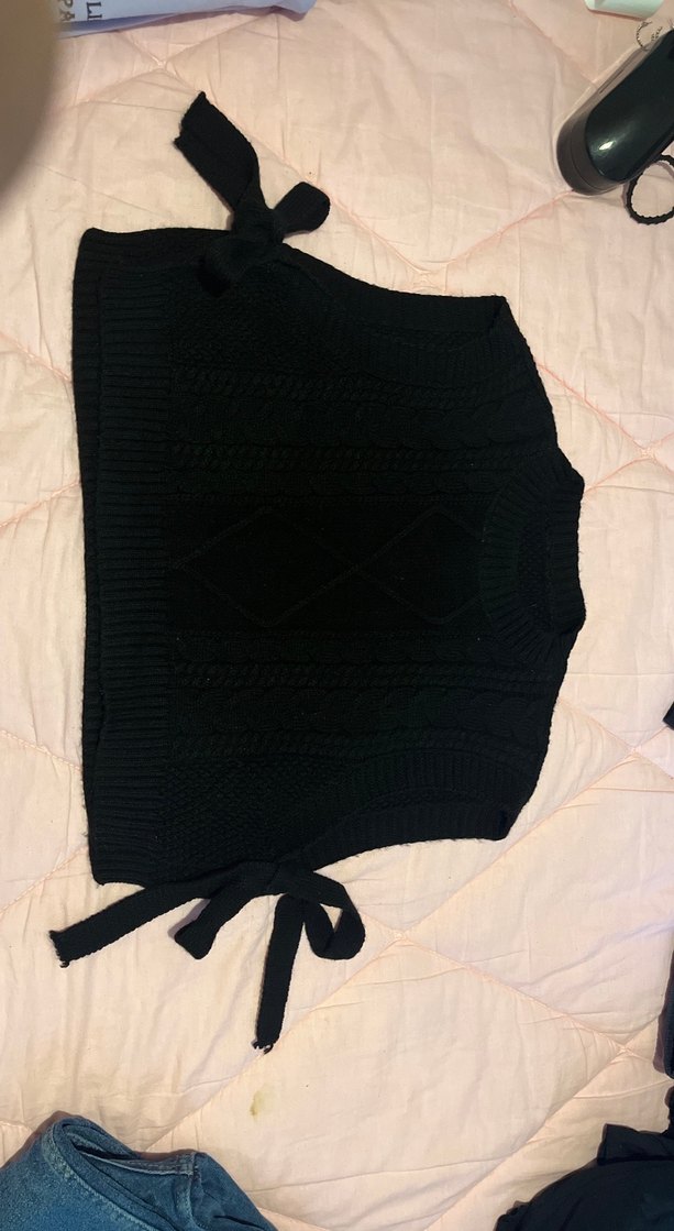 Siyah Örgü Boğazlı Kadın Süveter - Görsel 2