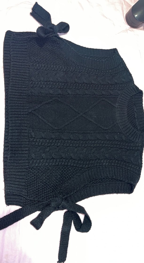 Siyah Örgü Boğazlı Kadın Süveter - Görsel 3