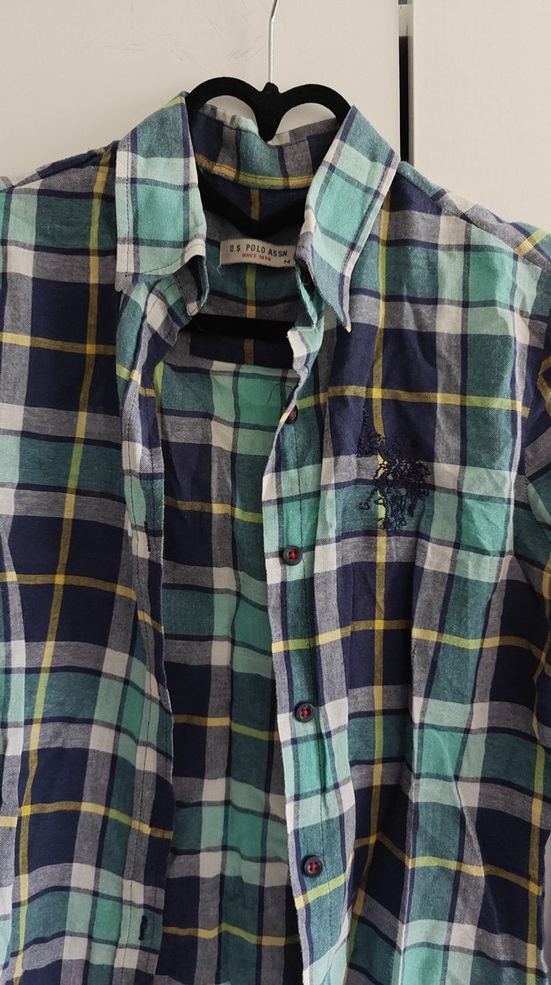 Düğmeli Uzun Kollu Yeşil Kadın Gömlek - Görsel 3