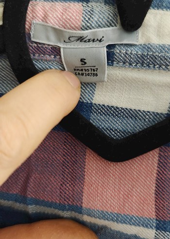 kareli Düğmeli, Uzun Kollu Kadın Gömlek - Görsel 2