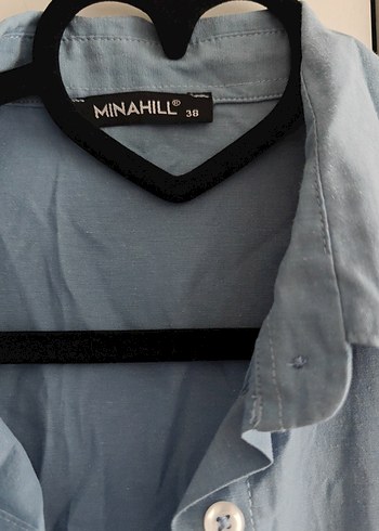 Mavi Uzun Kadın Gömlek - Görsel 2