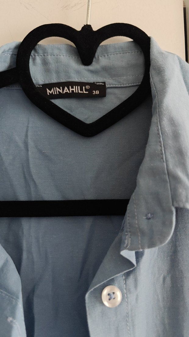 Mavi Uzun  Kadın Gömlek - Görsel 2