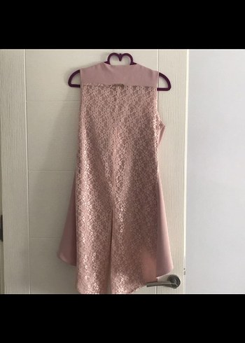 Pembe Kolsuz dantel detaylı yelek - Görsel 2