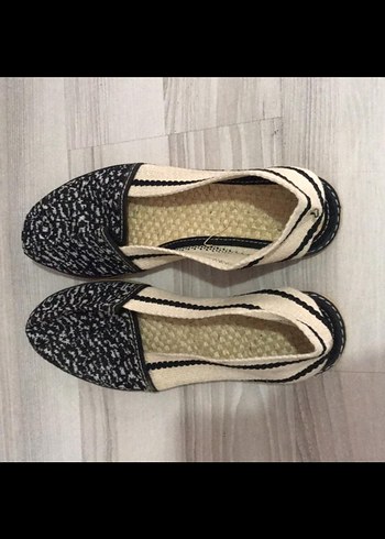 Kadın Siyah Gri  Espadril - Görsel 2