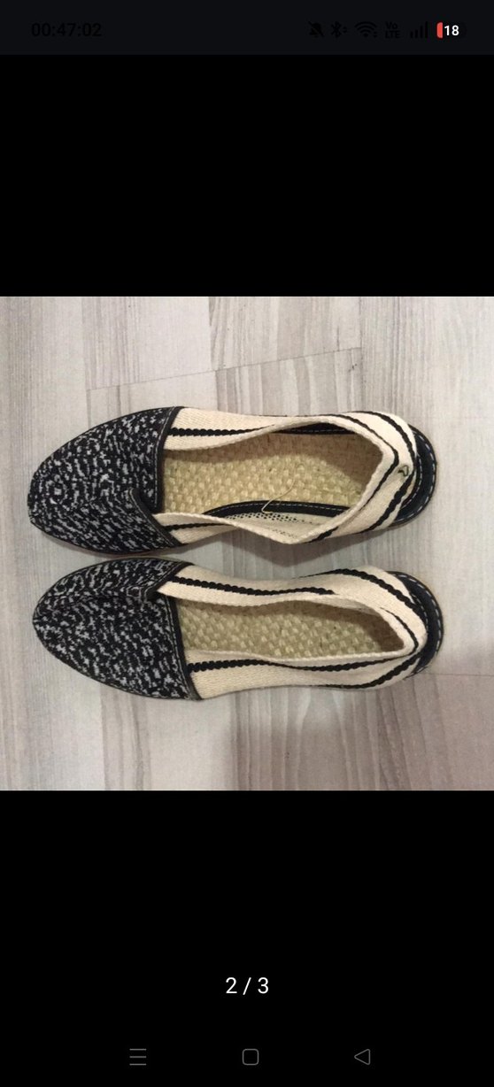 Kadın Siyah Gri  Espadril - Görsel 2