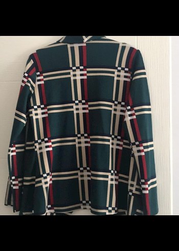 Ekose Desenli Kadın Blazer Ceket - Görsel 3