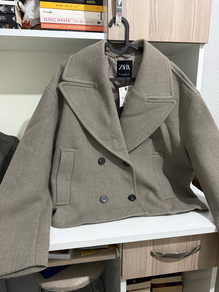 Zara kruvaze kısa kaban - Görsel 2