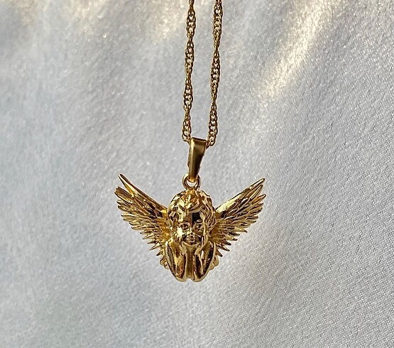 Gold bebek melek kolye