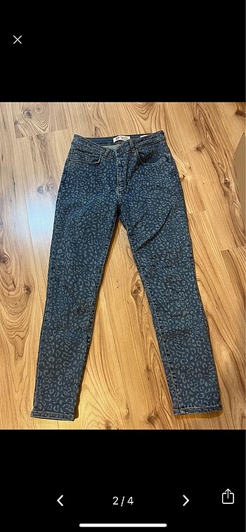 Koton 38 beden koton leopar desenli likralı dar paça kot