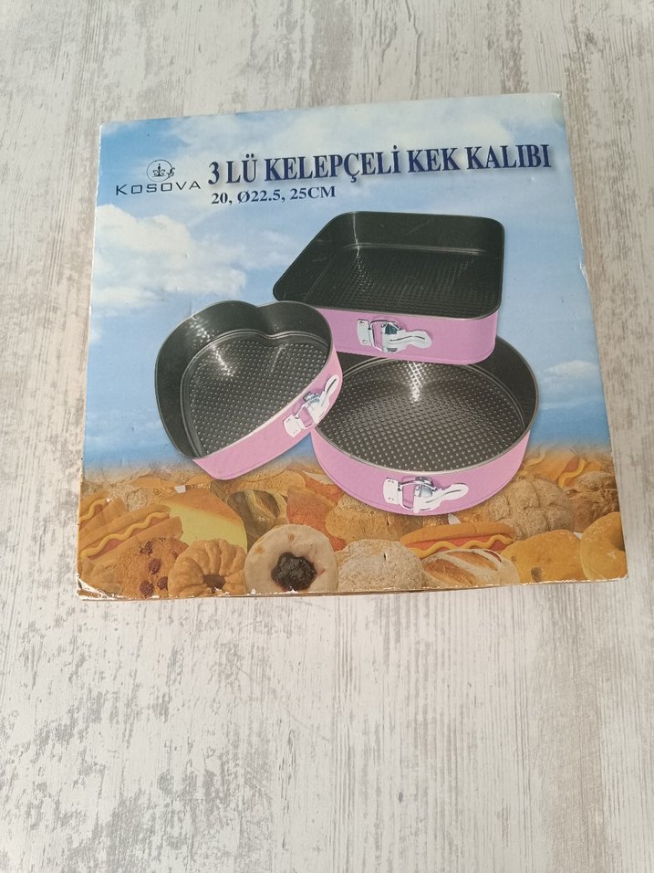 3'lü Kelepçeli Kek Kalıbı Seti - Renkli - Görsel 2