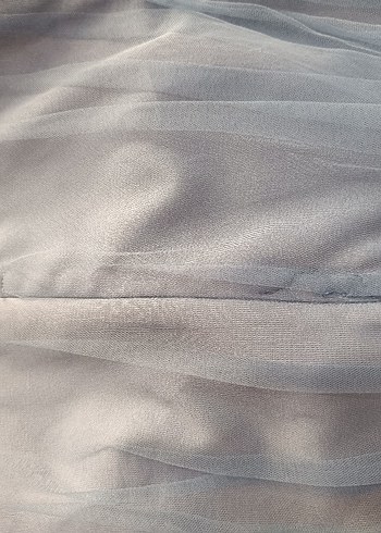 Mavi İşlemeli Uzun Abiye Elbise - Görsel 7