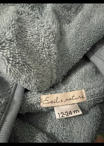 Kapüşonlu Erkek Çocuk Bornoz Gri - Görsel 2