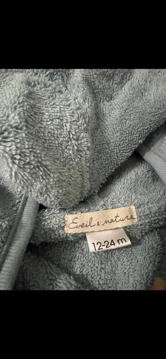 Kapüşonlu Erkek Çocuk Bornoz Gri - Görsel 2