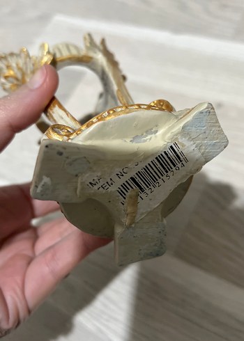 Kanatlı Melek Biblo Gri Beyaz - Görsel 3