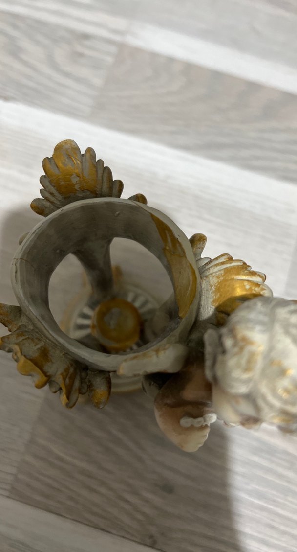 Kanatlı Melek Biblo Gri Beyaz - Görsel 2