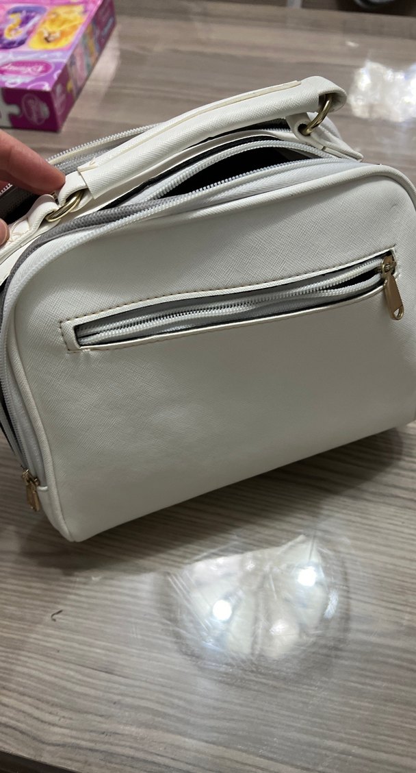 Beyaz Deri Kadın Çanta Tokalı as ak için kayış yok - Görsel 2