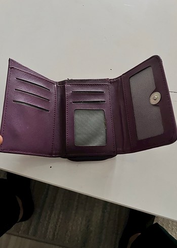 Mor Deri Fermuarlı Kadın Cüzdanı - Görsel 2