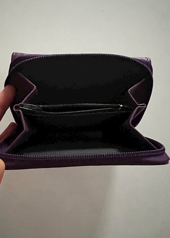 Mor Deri Fermuarlı Kadın Cüzdanı - Görsel 3