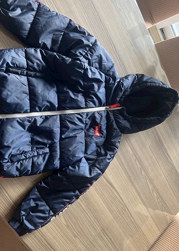 Levis Erkek Cocuk Mavi Kapusonlu Fermuarli Mont