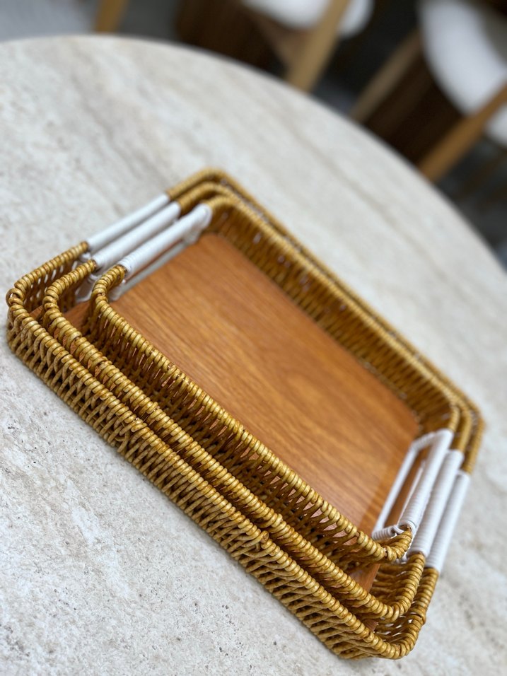 Bohem hasır Tepsi Seti - Görsel 3