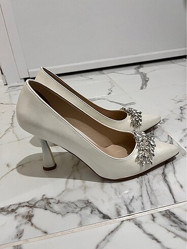 Taşlı gelinlik ayakkabısı - Görsel 5