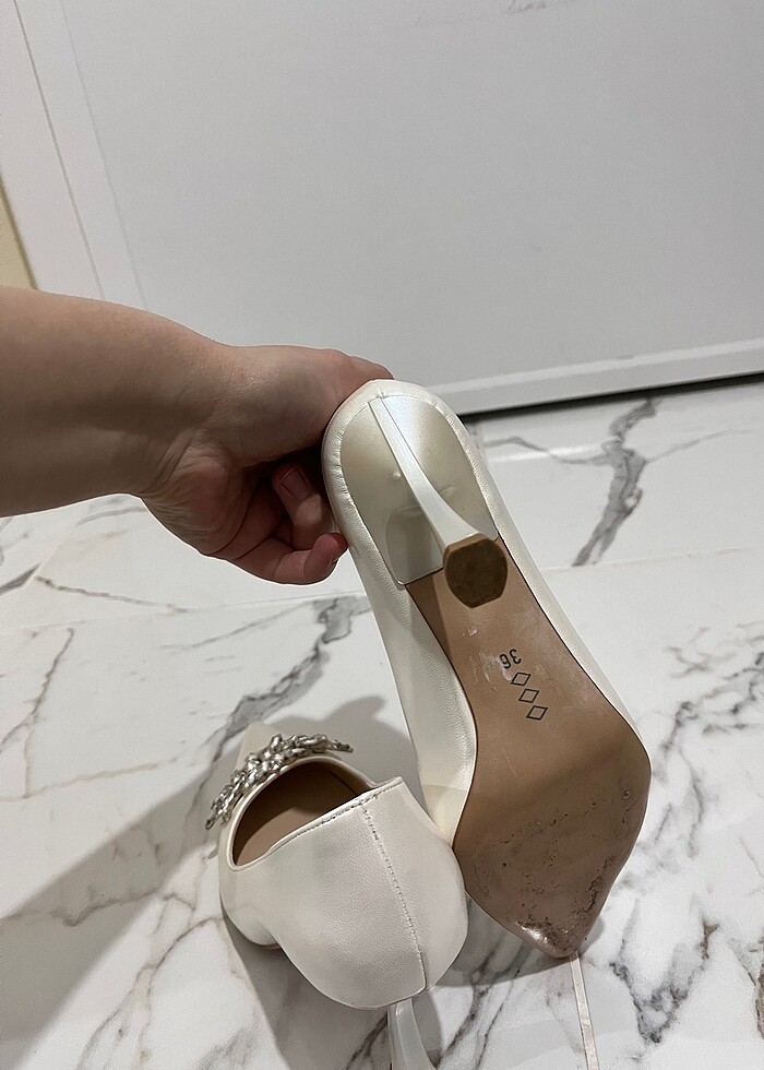 Taşlı gelinlik ayakkabısı - Görsel 3