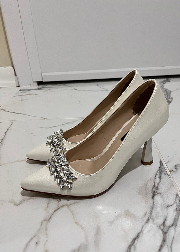 Taşlı gelinlik ayakkabısı - Görsel 2