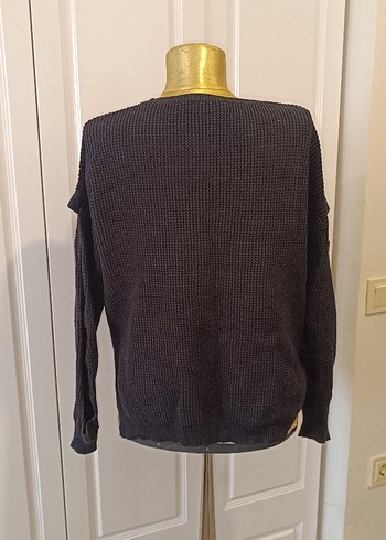 Siyah Örgü Gotik Kadın Kazak - Görsel 6