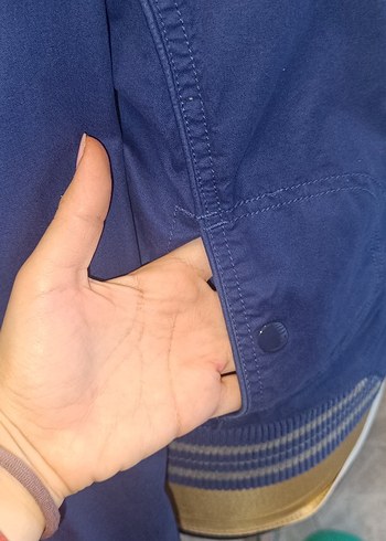 Kadın Lacivert Fermuarlı Denim Ceket - Görsel 5