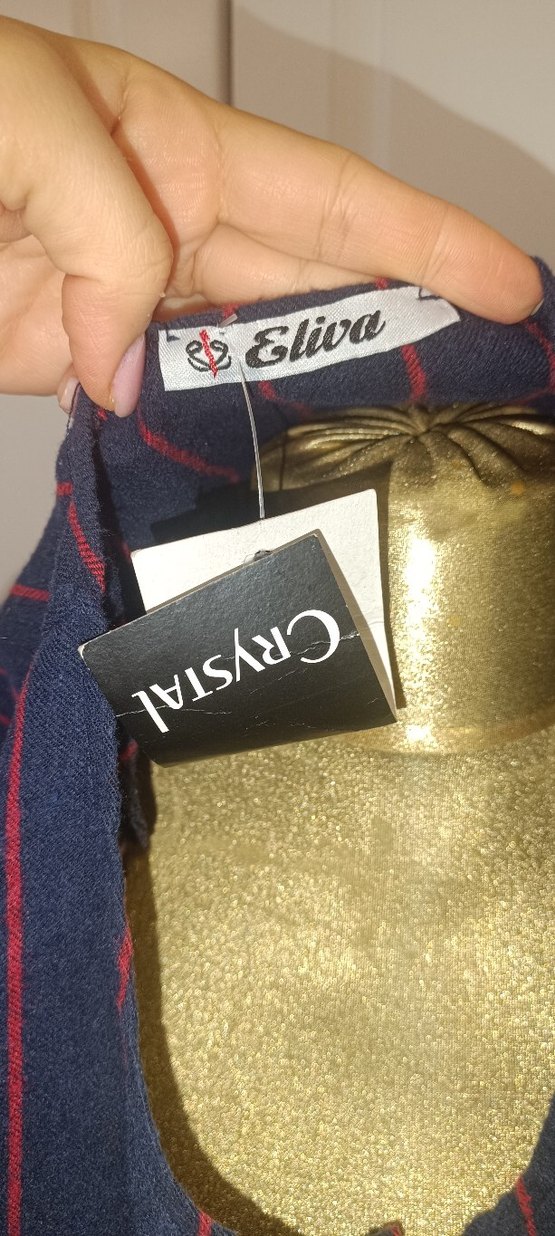 Çizgili, Düğmeli panço - Görsel 5