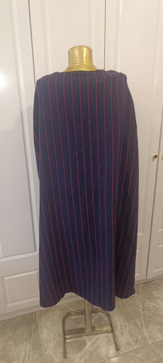 Çizgili, Düğmeli panço - Görsel 4